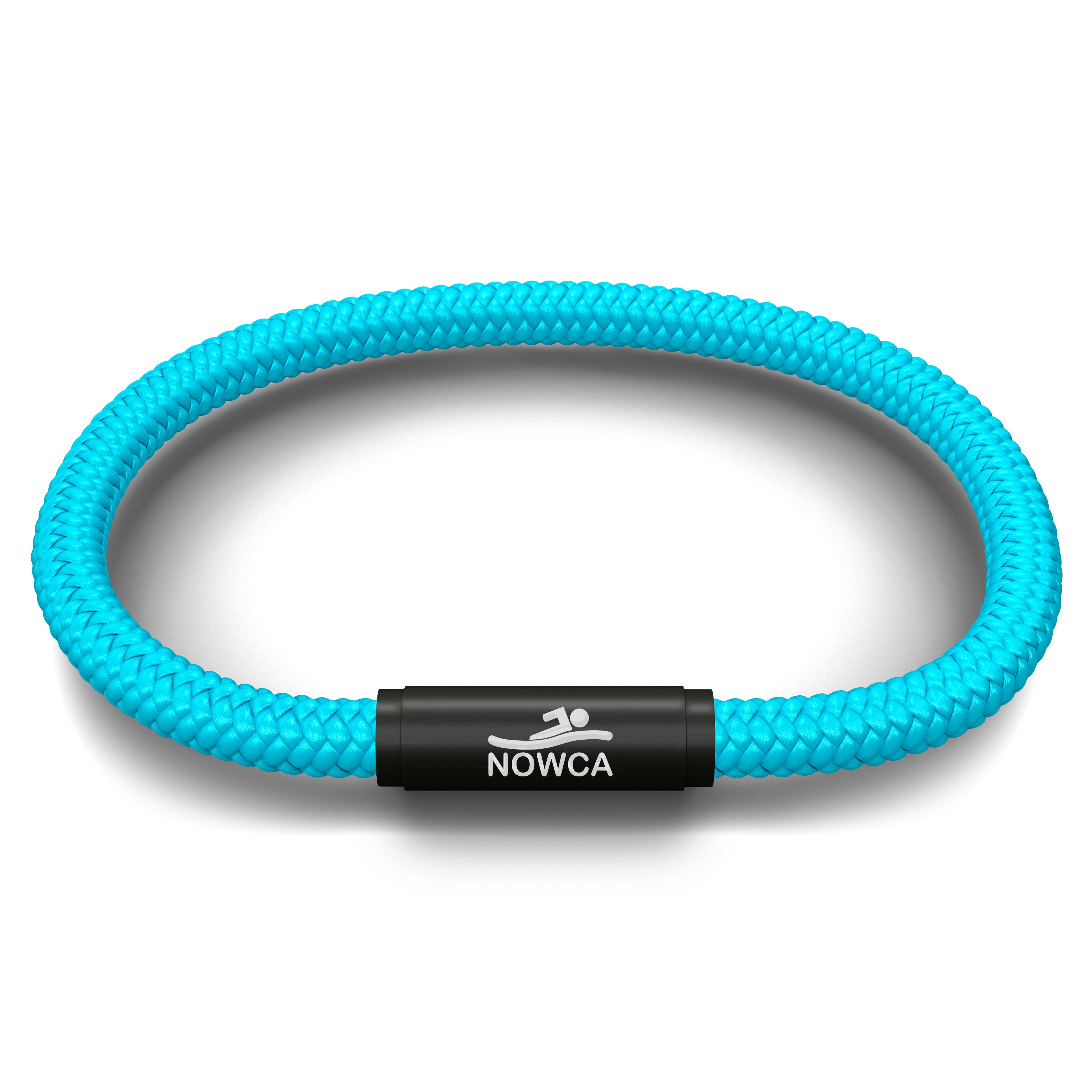 NOWCA Oceanyarn NOTCH Bracelet - Aquamarine with Black Clasp