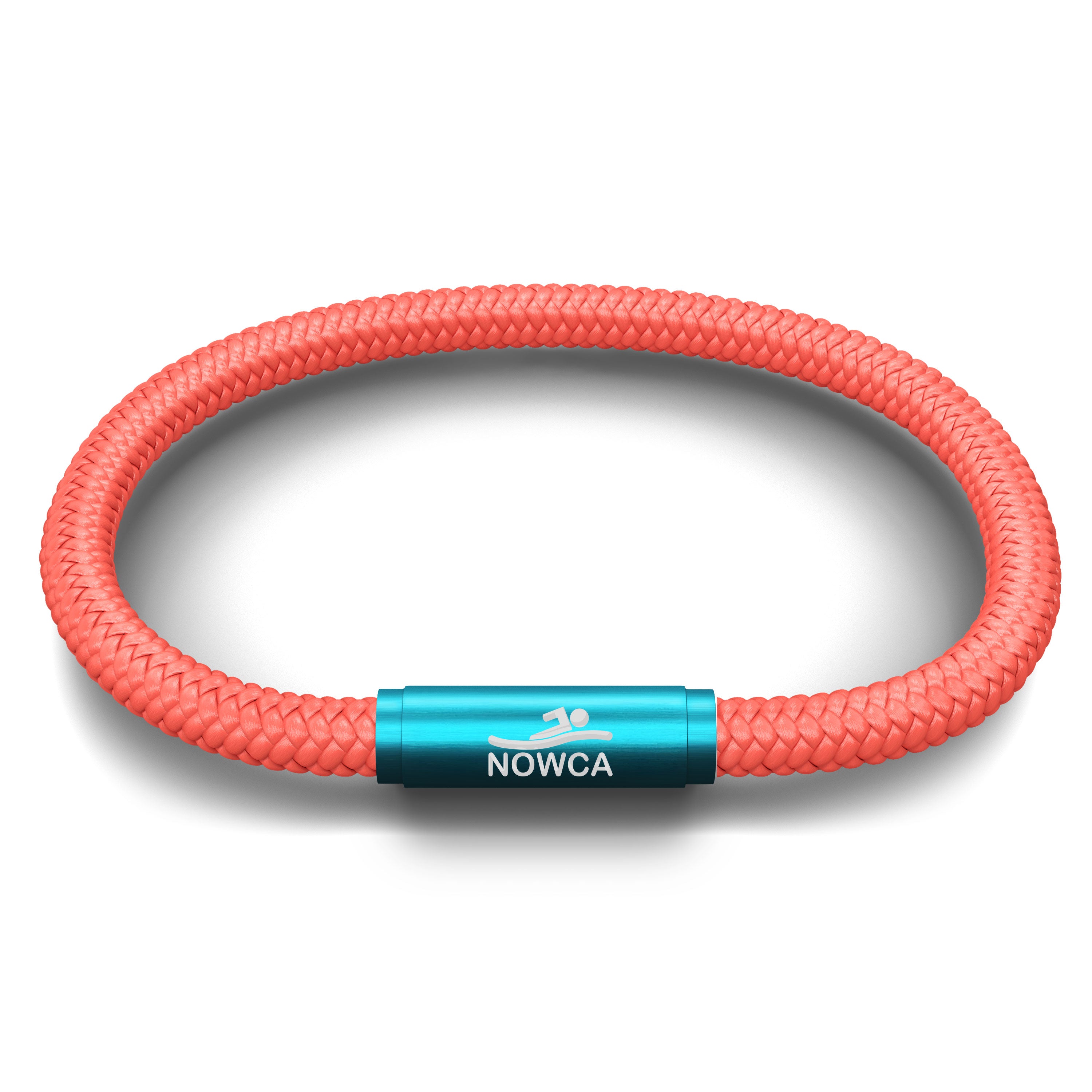 NOWCA Oceanyarn NOTCH Bracelet - Coral with Teal Clasp
